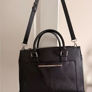 Steve Madden Black Structured Tote Bag